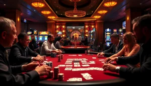 Engage with the excitement of casino gaming at 123b.ing with vibrant poker chips and lively players.