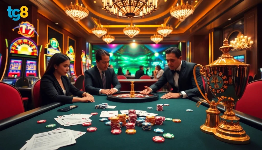 Immerse in tg88's thrilling casino experience with high-stakes gaming and vibrant ambiance.