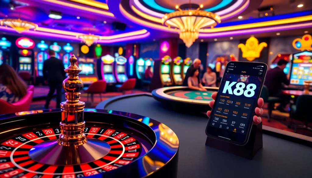 Experience thrilling games at UK88, featuring vibrant casino tables and exciting betting action.