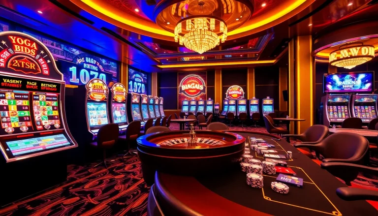 Exciting online casino gaming scene showcasing UU88's vibrant slot machines and roulette.
