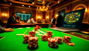Engaging gameplay at a casino table showcasing the hidden wiki concept with digital elements.