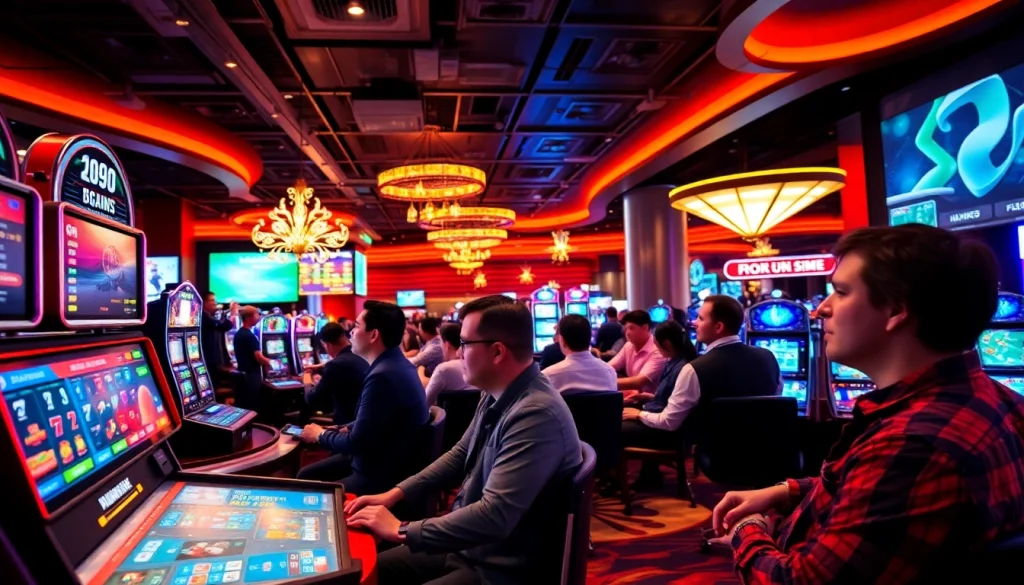 Experience the thrilling world of online gaming at https://uu88ae.com/ with vibrant casino scenes and engaging players.