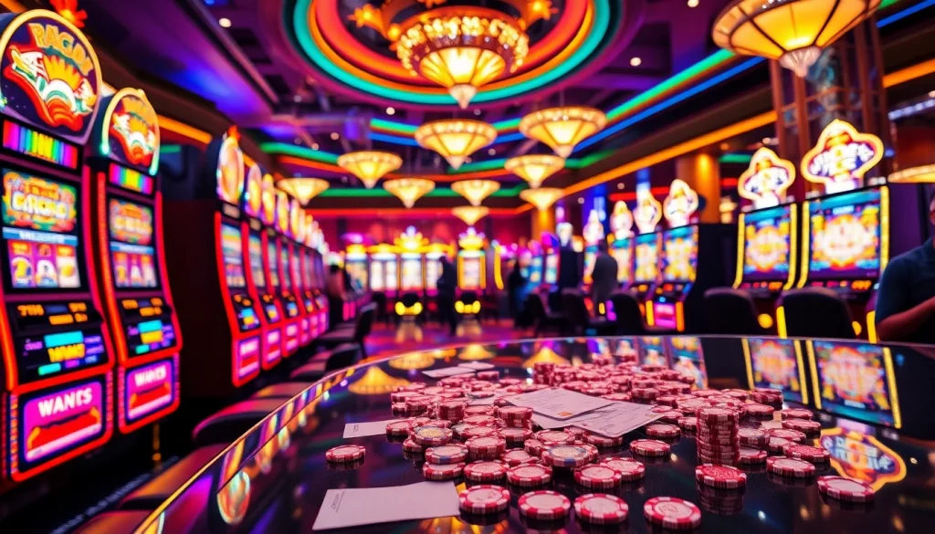 Experience the thrill of slot gacor bonus besar with excited players at vibrant casino machines.