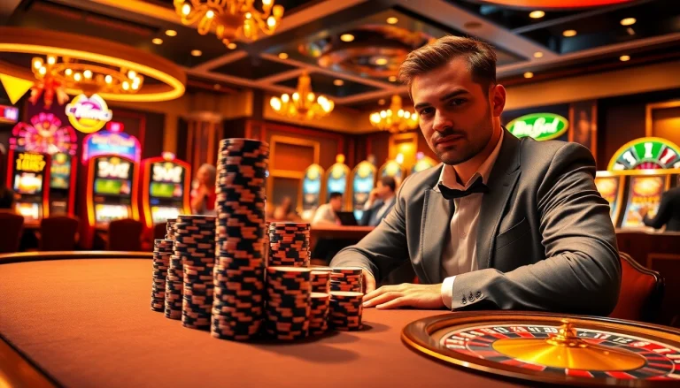 Engage in high-stakes poker with da 88 strategy, showcasing luxury chips and an exciting casino atmosphere.