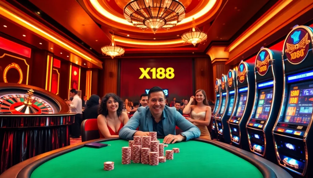 Excited players enjoying the luxury and thrill of gaming at Xin88 casino.