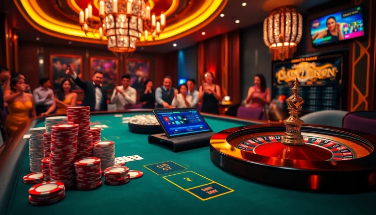 Experience the excitement of Lô đề trực tuyến with vibrant casino visuals, highlighting betting action.