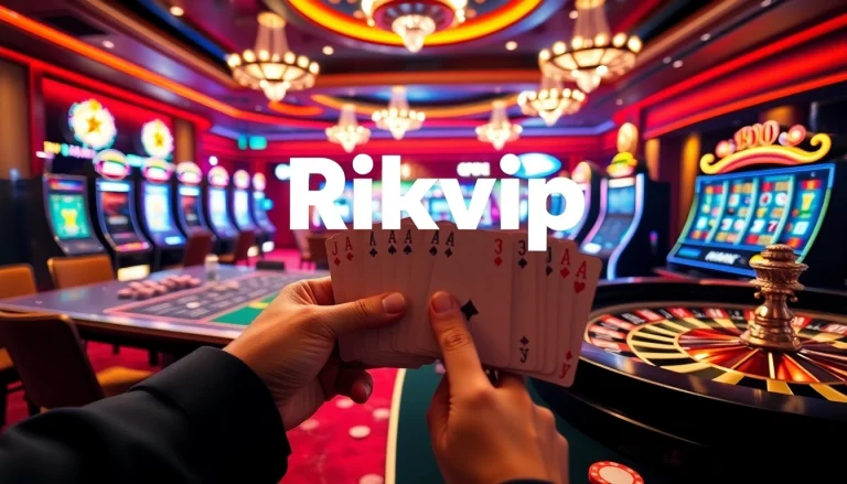 Experience thrilling online gambling at Rikvip with vibrant poker tables and engaging casino games.