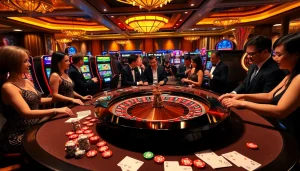 Experience the thrill of gambling with Tool xổ số siêu tốc at a luxurious casino table.
