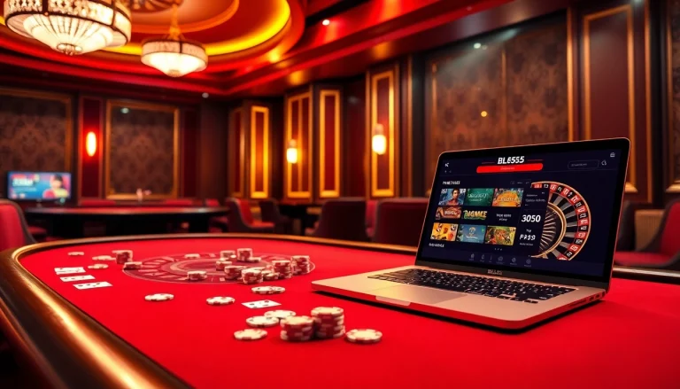 Experience the thrill of bl555 online gambling in a luxurious casino setting with poker and roulette.