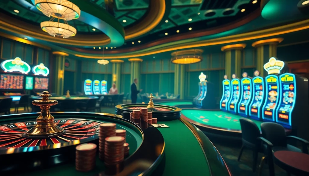 Experience the thrill of online gaming at luck8 with vibrant slot machines and poker tables.