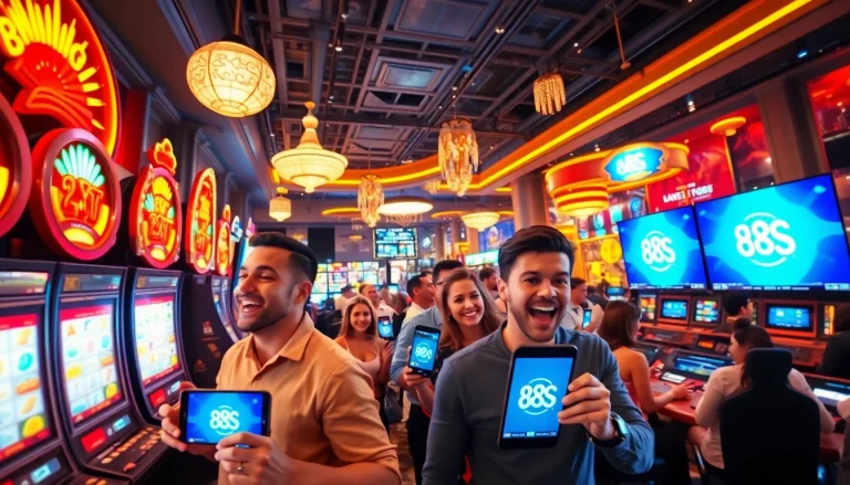 Players enjoying the vibrant online gaming experience at 8S, featuring slots and live casino.