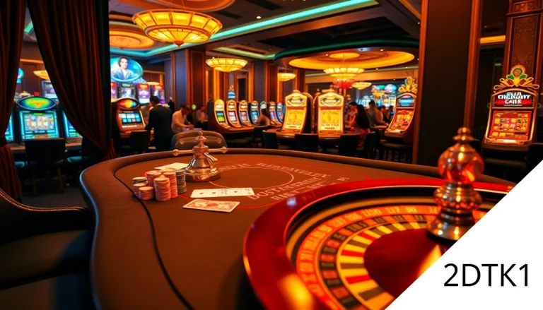 Experience thrilling action at the BDTK1 casino table, complete with poker chips and a roulette wheel.