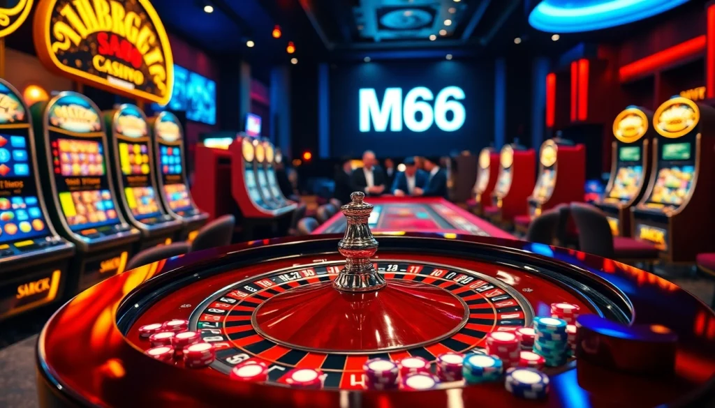 Engaged gamblers at the MB66 casino table, experiencing the thrill of roulette and slot games.