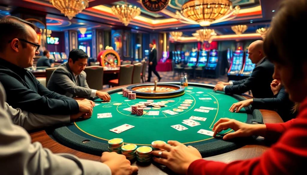 Experience the excitement of nk88 gaming at a luxurious poker table with vibrant chips and cards.