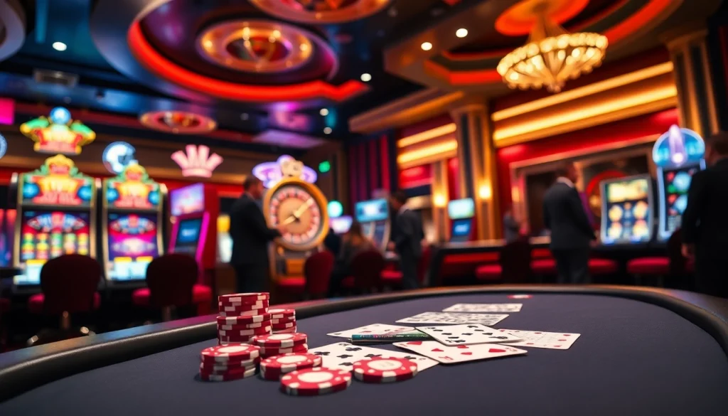 Experience high-stakes excitement with 188bet at a luxurious casino table filled with chips and cards.