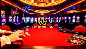 Experience exhilarating gameplay at Pragmatic Play's luxury casino, featuring vibrant slot machines and high-stakes tables.