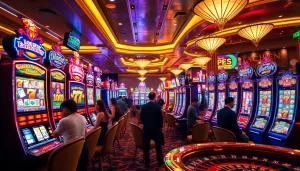 Players experiencing thrilling slot games and vibrant casino excitement at PEN4D.