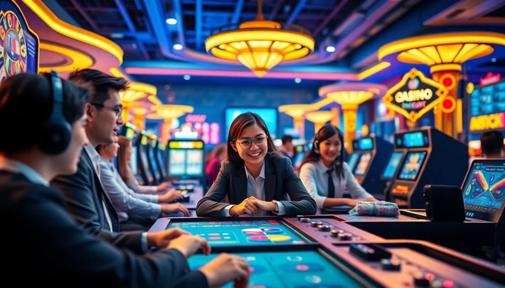 Experience the thrill at uu88 online casino with vibrant gaming elements and engaging players.