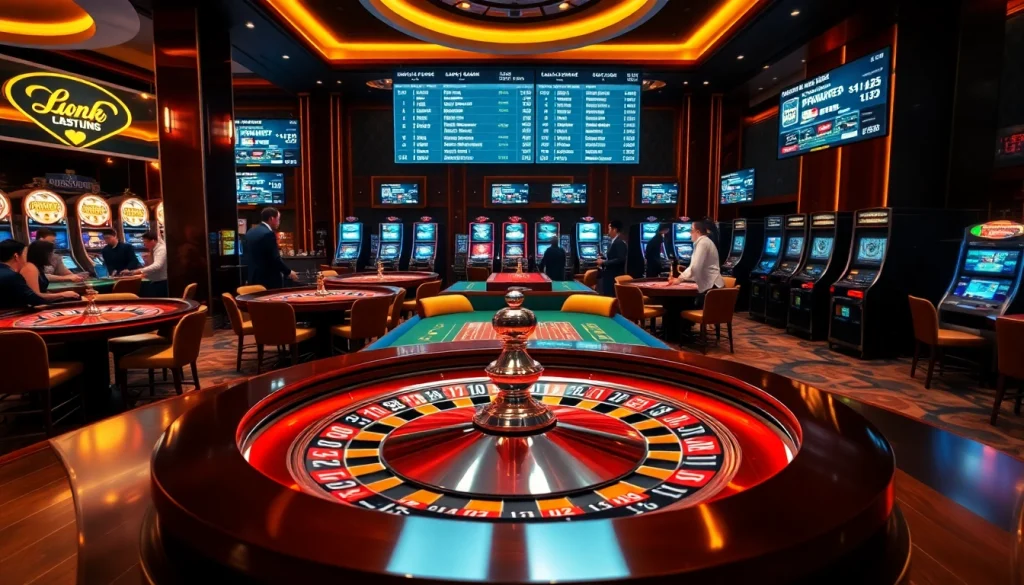 Link vào lu88 highlights exciting poker action at a vibrant casino table with players engaged.