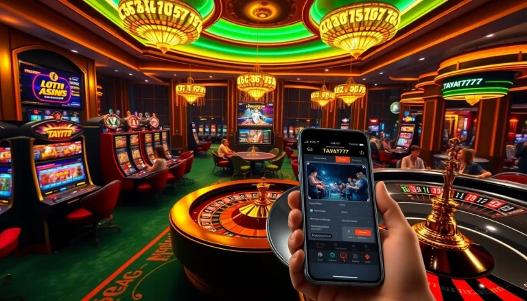 Engage with thrilling casino action on the TAYA777 platform, featuring slot machines and poker tables.