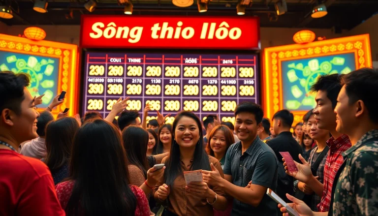 People checking Song thủ lô lottery results with excitement and anticipation.