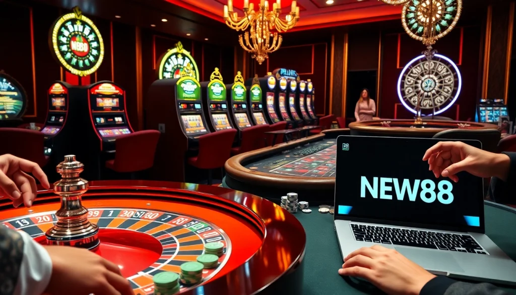 Experience thrilling bets with NEW88's engaging casino games and vibrant atmosphere.