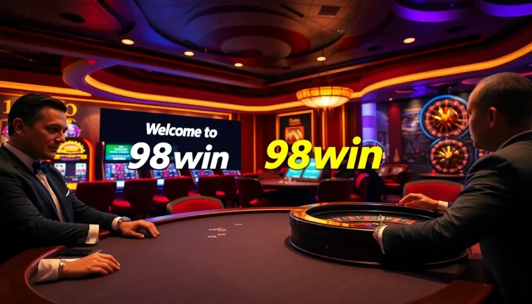 Join the excitement of the 98win casino with high-stakes poker and vibrant slot machines.