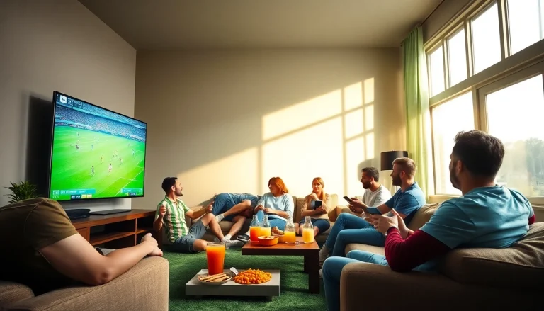 SOCOLIVE TV fans enjoying a live soccer match in HD, showcasing excitement and community engagement in 2026.