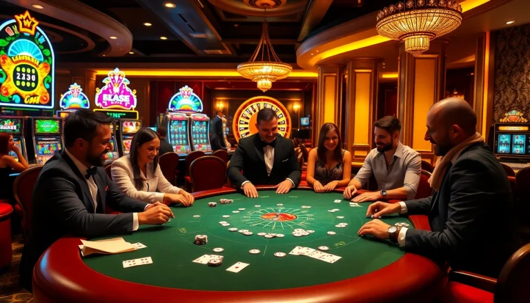 Engaging players at l444.art experience thrilling moments at a luxury casino table.