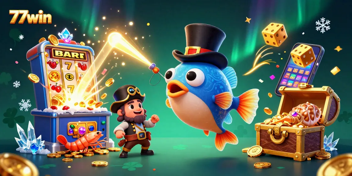 Experience exciting wins with 77win in this vibrant casino scene full of treasures and joy.